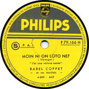Barel Coppet Et Ses Antillais - Moin Ni On Loto Nef / Mérengue Roulé (Shellac, 10")