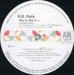 E.G. Daily - Say It, Say It (12")
